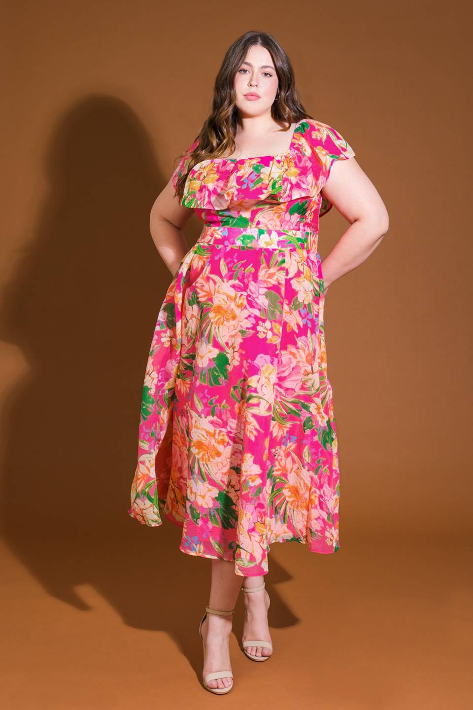 HAPPIEST HERE WOVEN MIDI DRESS Flying Tomato